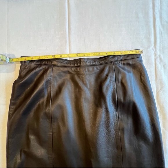 Vintage Brown Leather Pencil Skirt  with 34" Waist Butter Soft Leather - Picture 4 of 7